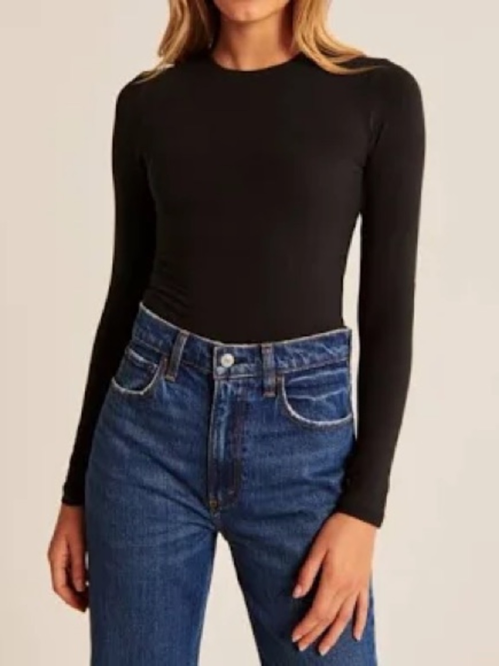 Abercrombie & Fitch SoftAF Long Sleeve Crewneck Bodysuit (Size XS)
